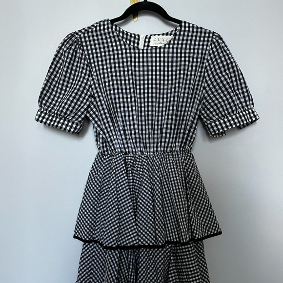 Gingham Ruffled Midi Dress - Picture 6 of 7